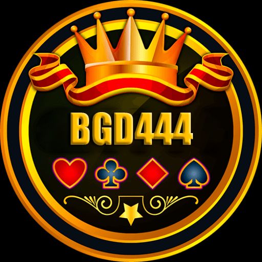 BGD444 cartoon characters celebrating wins with coins and a mobile gaming screen